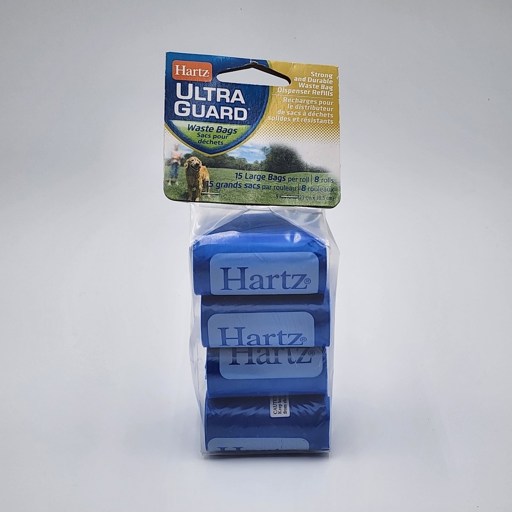 Hartz UltraGuard Dog Waste Bags 8 Rolls 15 Disposable Bags 120 Count Total New